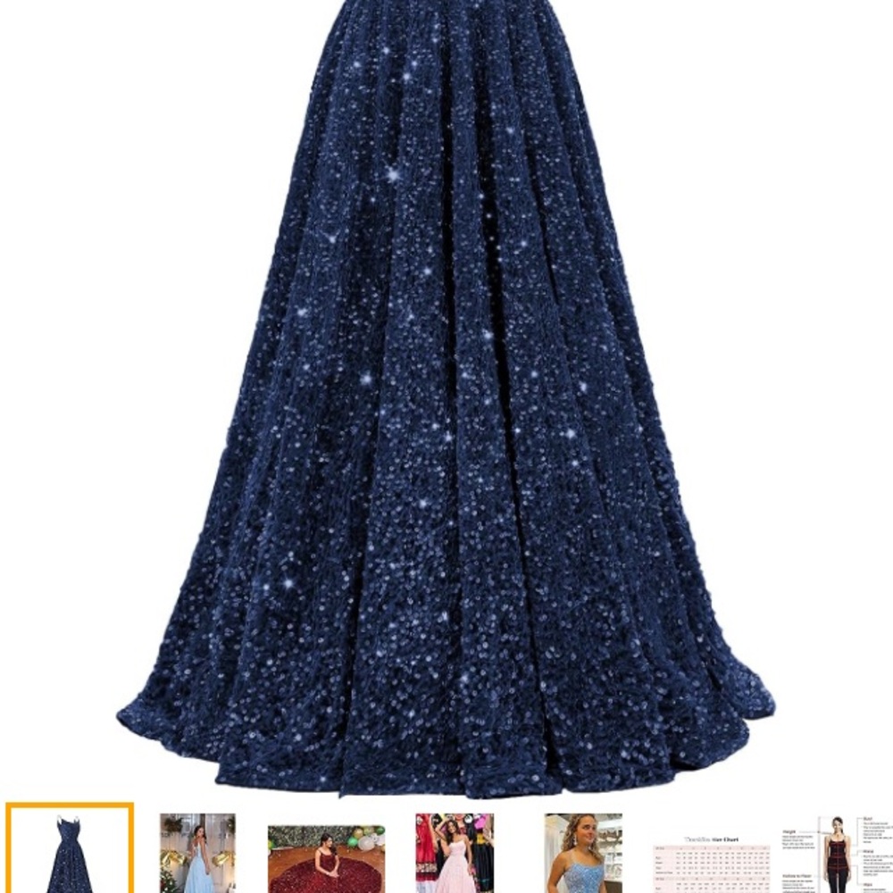 Stunning Midnight Blue Sequined Maxi Skirt